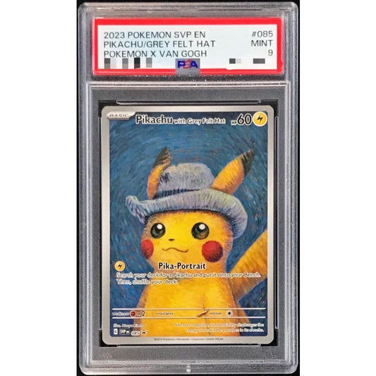 PSA 9 2023 Pokémon Card Pikachu with Grey Felt Hat 085/SVP Black Star Promo
