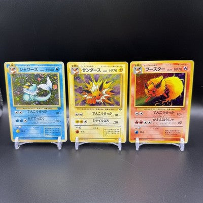 MP Vaporeon Jolteon Flareon Jungle 3 Set Holo 1997 HP Japanese Pokemon Card