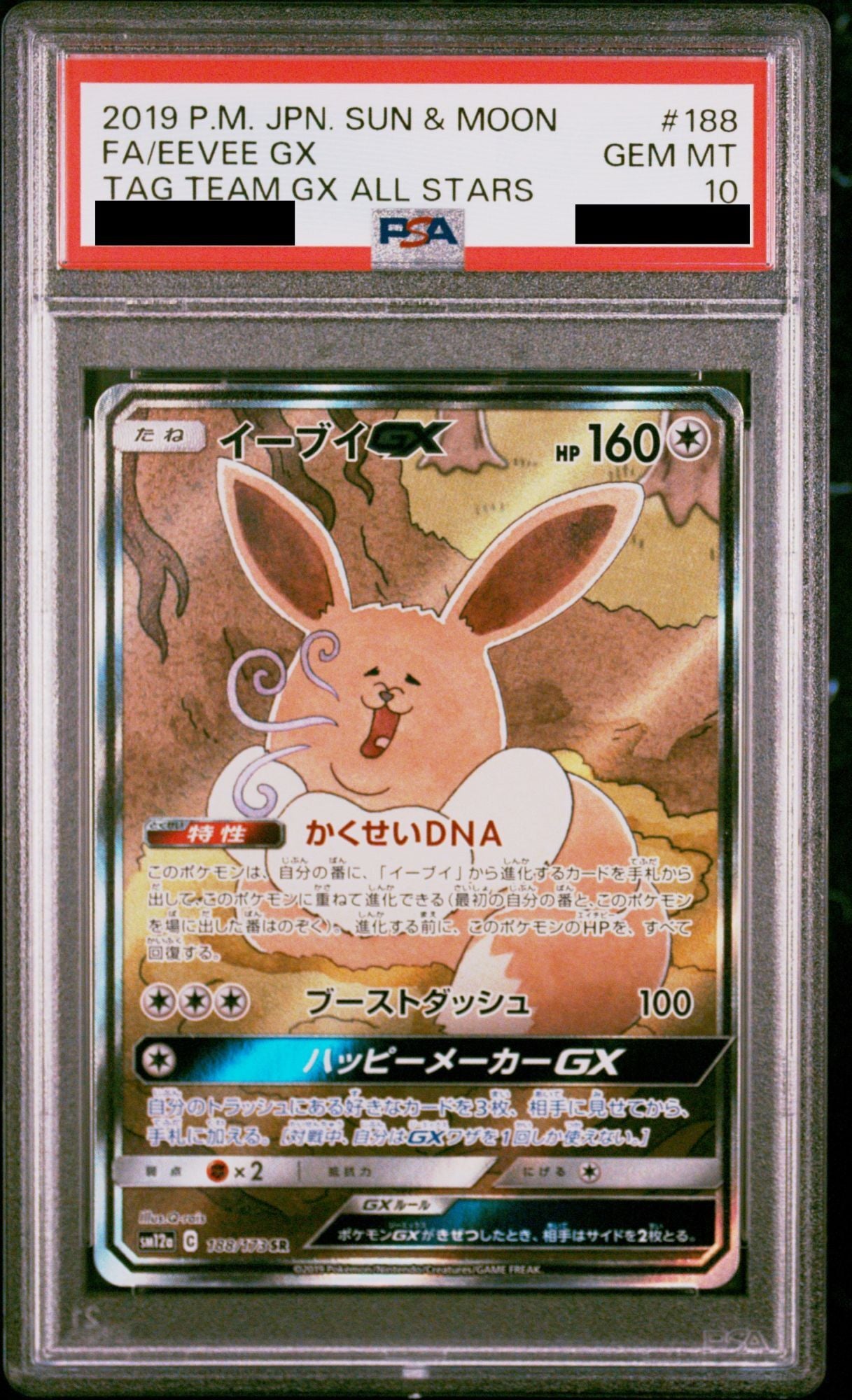PSA 10 Eevee GX SA 188/173 SR Tag Team GX All Stars Japanese Pokemon Alt Art