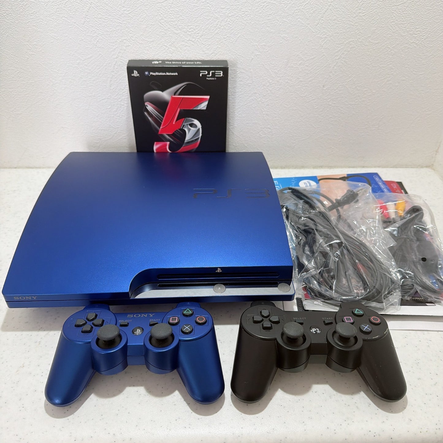 SONY PS3 Gran Turismo 5 Racing Pack Titanium Blue Console CECH-2500A