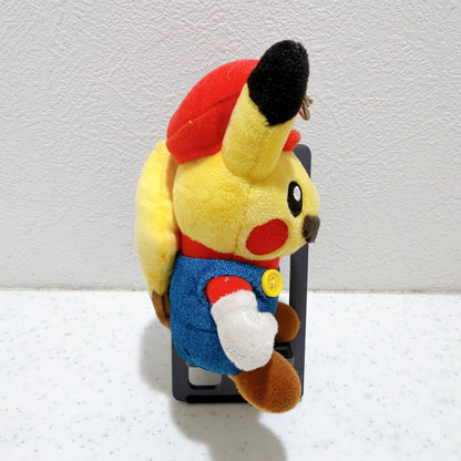 Mario Pikachu Mascot Plush Keychain Pokemon Center Limited Japan 2016 Exclusive