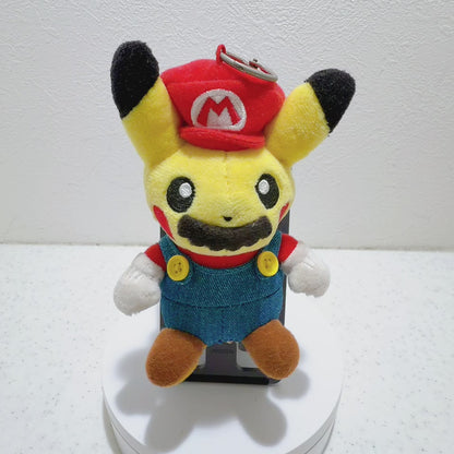 Mario Pikachu Mascot Plush Keychain Pokemon Center Limited Japan 2016 Exclusive